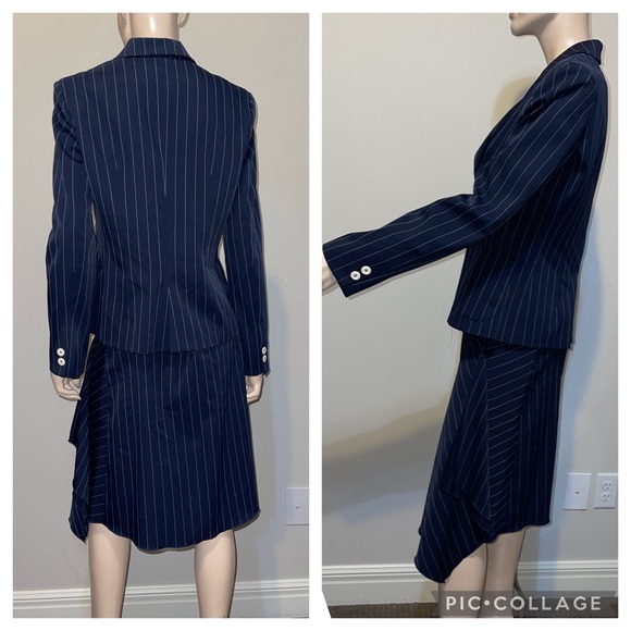 Roccobarocco Pinstripe Skirt & Blazer 10/12 - Picture 4 of 11